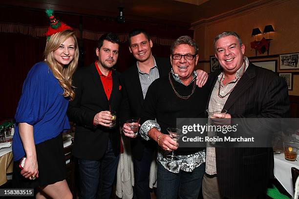 Bethany Watson, Alex Carr, Uncle Johnny and Elvis Duran attend Elvis Duran Morning Show Holiday Party at Carmine's on December 14, 2012 in New York...