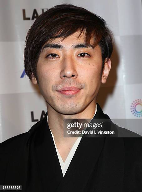 Comedian Sanshiro Katsura attends the LA EigaFest Opening Night Gala at the Egyptian Theatre on December 14, 2012 in Hollywood, California.