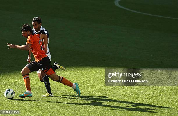 Thomas Broich of the Roar controls the ball during the round 11 A-League match between the Melbourne Victory and the Brisbane Roar at AAMI Park on...