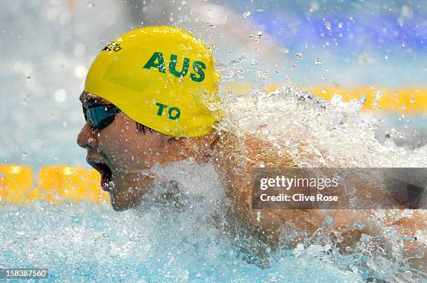 Kenneth To of Australia competes in the Men's 100m Individual Medley heats during day four of the 11th FINA Short Course World Championships at the...