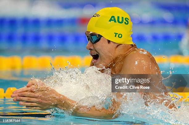 Kenneth To of Australia competes in the Men's 100m Individual Medley heats during day four of the 11th FINA Short Course World Championships at the...