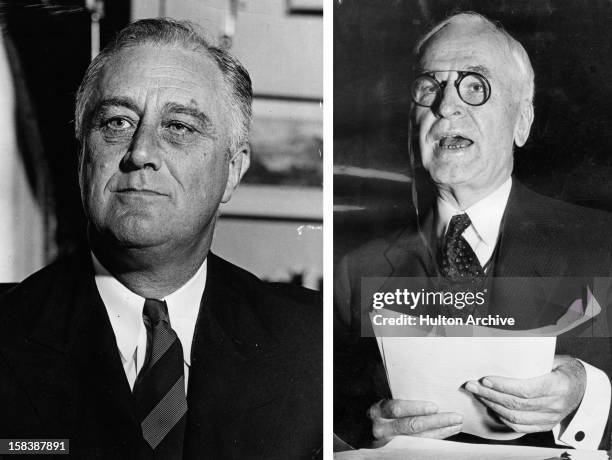 In this composite image a comparison has been made between former US President Franklin D Roosevelt and his serving Secretary of State Cordell Hull....