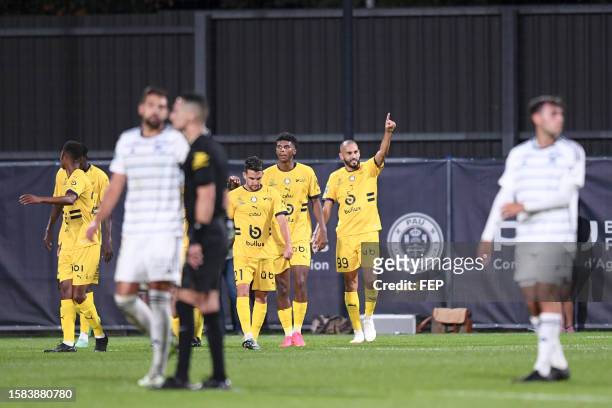Iyad MOHAMED - 99 Khalid BOUTAIB during the Ligue 2 BKT match between Pau and Girondins de Bordeaux at Stade du Hameau on August 7, 2023 in Pau,...