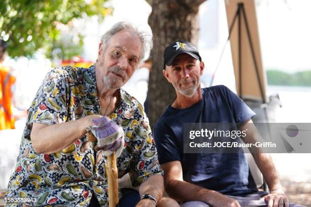 Gainey and Jamie McShane are seen at the SAG-AFTRA picket line in Burbank on August 07, 2023 in Los Angeles, California.