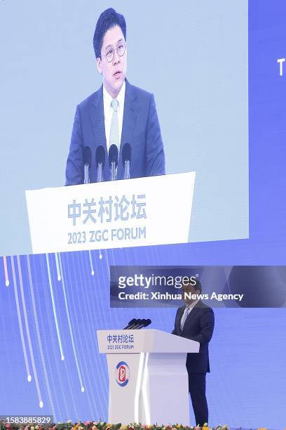 Kenneth Fok Kai-kong, vice chairman of All-China Youth Federation and president of the Asian Electronic Sports Federation, speaks during the plenary...