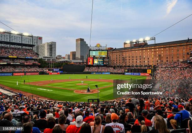 August 5: A general view of Oriole Park at Camden Yards in Baltimore, MD. During the New York Mets versus the Baltimore Orioles on August 5, 2023.