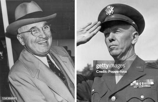 In this composite image a comparison has been made between former US President Harry S Truman and his serving Secretary of State George Marshall....