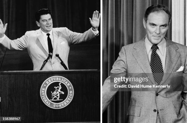 In this composite image a comparison has been made between former US President Ronald Reagan and his serving Secretary of State Alexander Haig....