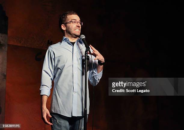 Comedian Trevor Smith performs comedy show at Mark Ridley's Comedy Castle on December 14, 2012 in Royal Oak, Michigan.