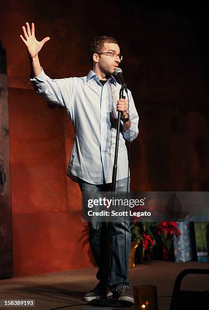 Comedian Trevor Smith performs comedy show at Mark Ridley's Comedy Castle on December 14, 2012 in Royal Oak, Michigan.