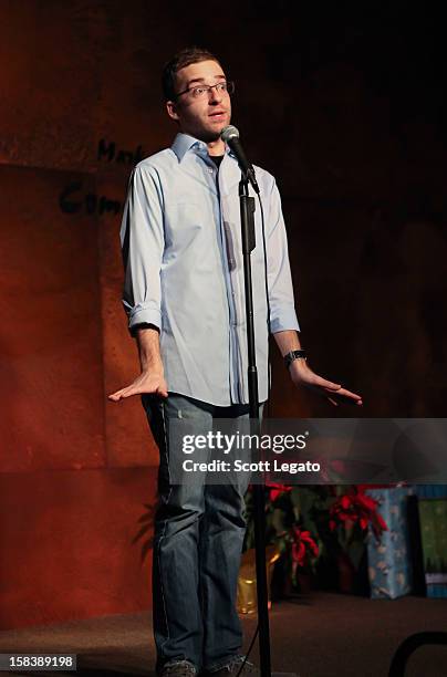 Comedian Trevor Smith performs comedy show at Mark Ridley's Comedy Castle on December 14, 2012 in Royal Oak, Michigan.