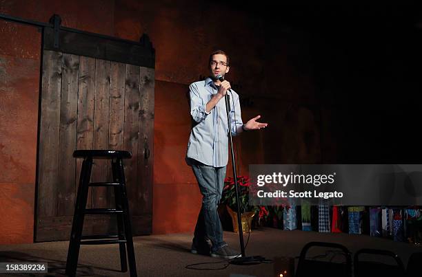 Comedian Trevor Smith performs comedy show at Mark Ridley's Comedy Castle on December 14, 2012 in Royal Oak, Michigan.