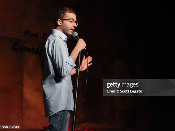 Comedian Trevor Smith performs comedy show at Mark Ridley's Comedy Castle on December 14, 2012 in Royal Oak, Michigan.