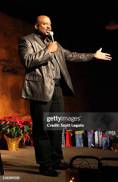 Comedian Duane Gill performs comedy show at Mark Ridley's Comedy Castle on December 14, 2012 in Royal Oak, Michigan.