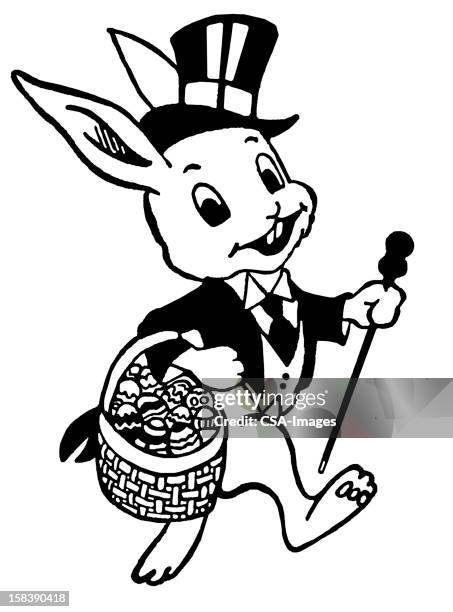 fancy dress easter bunny - easter bunny suit stock illustrations