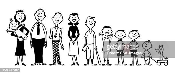 large family - large family stock illustrations
