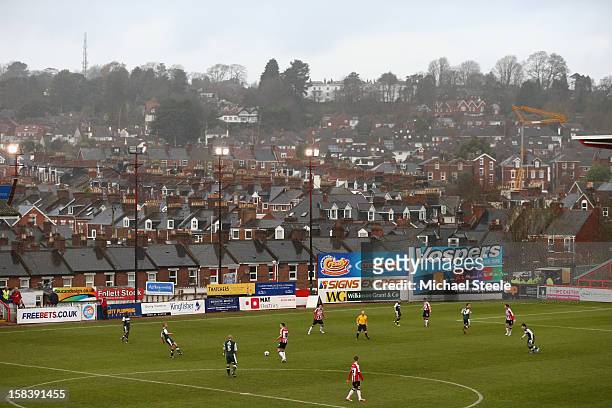 General view during the npower League Two match between Exeter City and Plymouth Argyle at St.James' Park on December 15, 2012 in Exeter, England.