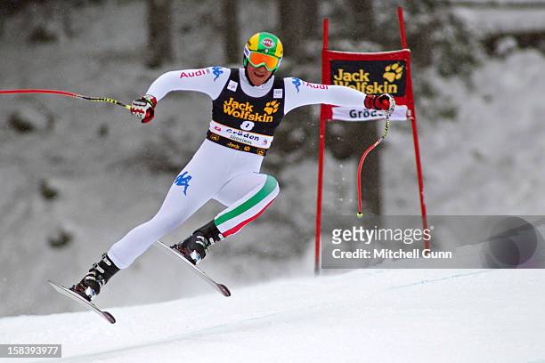 Siegmar Klotz of Italy races down the Saslong course while competing in the Audi FIS Alpine Ski World Cup Downhill race on December 15, 2012 in Val...