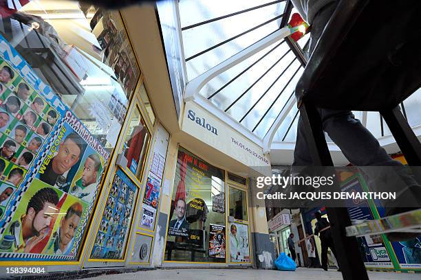 Picture taken on December 15, 2012 in Paris, shows a partial view of the "Passage du Prado" which leads to the Saint-Denis boulevard. The Paris...