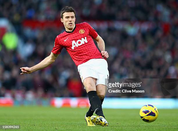 Michael Carrick of Manchester United in action during the Barclays Premier League match between Manchester United and Sunderland at Old Trafford on...