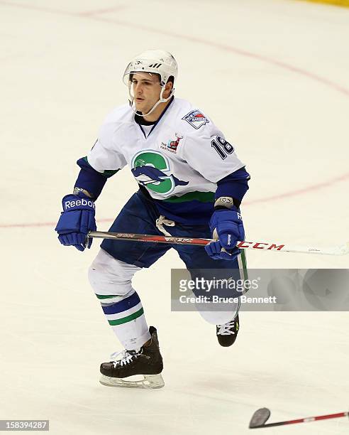 Micheal Haley of the Connecticut Whale skates against the Worcester Sharks at the XL Center on December 12, 2012 in Hartford, Connecticut.
