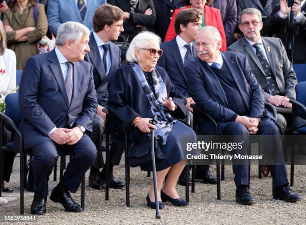 Italian Minister of Foreign Affairs Antonio Tajani, Prince Aymeric of Belgium, Queen Paola of Belgium, Prince Nicolas of Belgium and Minister of...