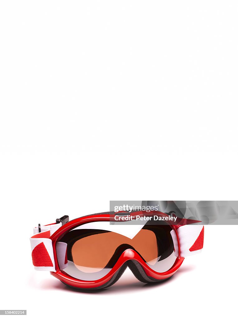 Close-up of ski goggles