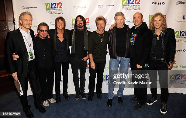 John Sykes, Tico Torres, Richie Sambora, Dave Grohl, Jon Bon Jovi, Roger Waters, Robinhood executive director David Saltzman and David Bryan...