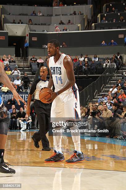 Michael Kidd-Gilchrist of the Charlotte Bobcats controls the ball against the Orlando Magic at the Time Warner Cable Arena on December 15, 2012 in...