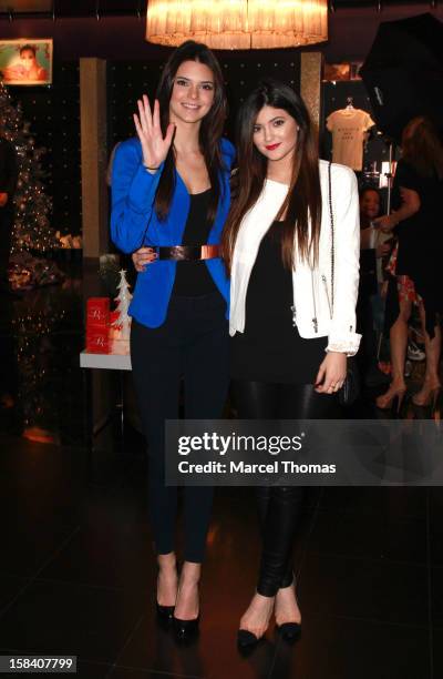 Kendall Jenner and Kylie Jenner host a meet and greet with fans at Kardashian Khaos store inside Mirage Resort and Casino on December 15, 2012 in Las...