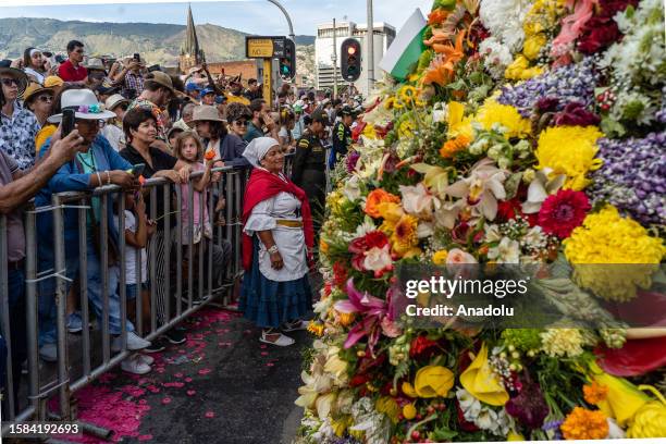 People take part in the parade 'La Feria de Las Flores' recognized as Colombia's cultural heritage in Medellin on August 07, 2023. The most...