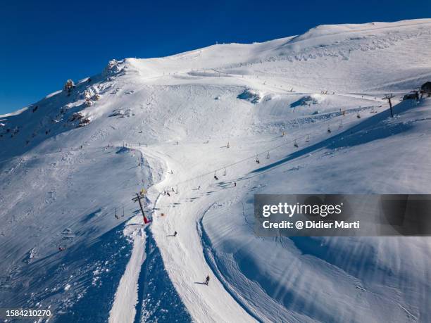 aerial view of mt hutt ski resort in new zealand - didier marti stock pictures, royalty-free photos & images