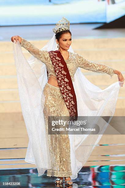 Miss Philippines Janine Tugonon displays her national costume at the 2012 Miss Universe National Costume event at Planet Hollywood Casino Resort on...