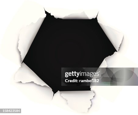 Breakthrough Paper Hole High-Res Vector Graphic - Getty Images