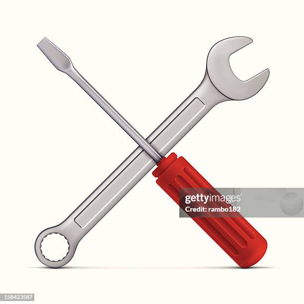 service-symbol. zwei versionen. - wrench stock-grafiken, -clipart, -cartoons und -symbole