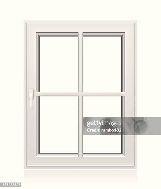 stockillustraties, clipart, cartoons en iconen met closed plastic window - windowframe