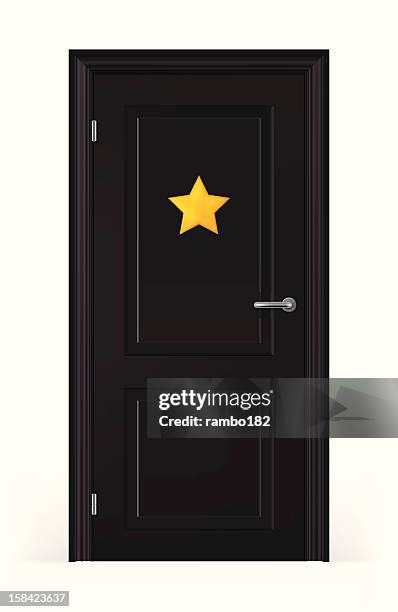 door of star's dressing room - dressing room door stock illustrations