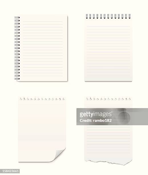 stockillustraties, clipart, cartoons en iconen met set of notepads and blank pages - lijntjespapier