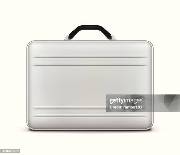 silver briefcase icon - briefcase stock illustrations