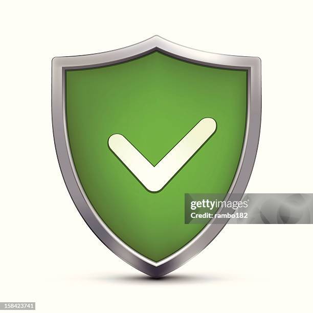 shield with positive symbol - silver metal stock illustrations