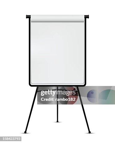 Plain White Flip Chart With Black Frame On White Background High-Res ...