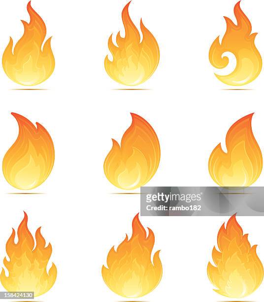 flame icons - warming up stock illustrations