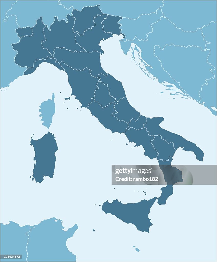 A map of Europe, focused on Italy