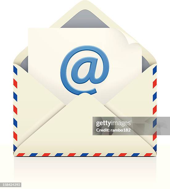 e-mail message icon - mailbox open stock illustrations