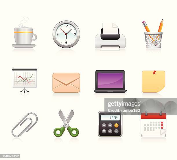 office icons - office post it notes stock illustrations