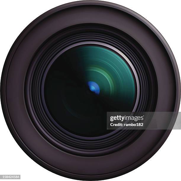 ilustraciones, imágenes clip art, dibujos animados e iconos de stock de lente de la cámara - camara lente
