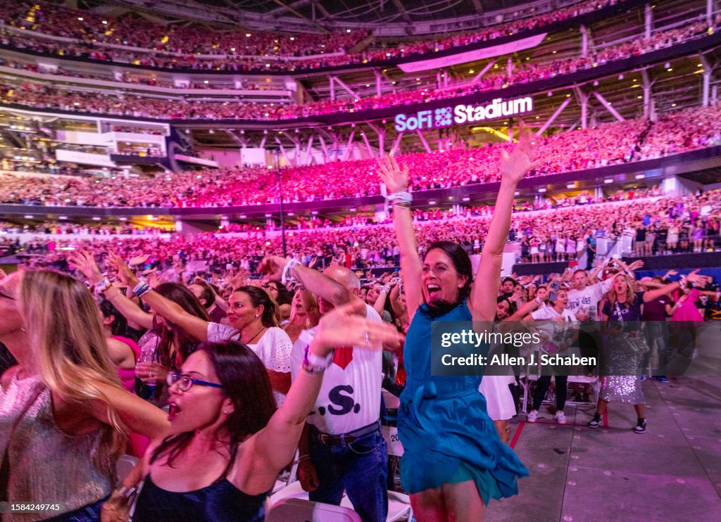 Taylor Swift performs during The Eras Tour concert at SoFi Stadium