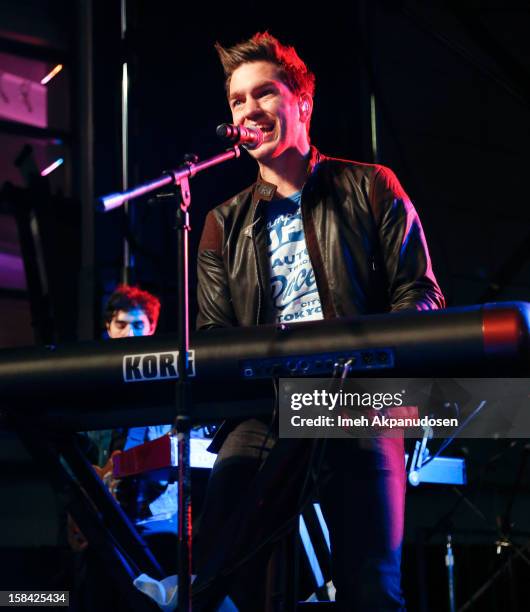 Singer/songwriter Andy Grammer performs onstage at The 3rd Annual Salvation Army Rock The Red Kettle Concert at Nokia Theatre L.A. Live on December...