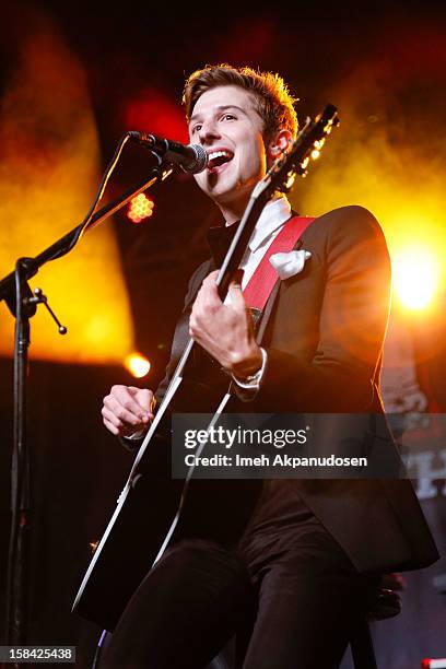 Lead vocalist Ryan Follese of Hot Chelle Rae performs onstage at The 3rd Annual Salvation Army Rock The Red Kettle Concert at Nokia Theatre L.A. Live...