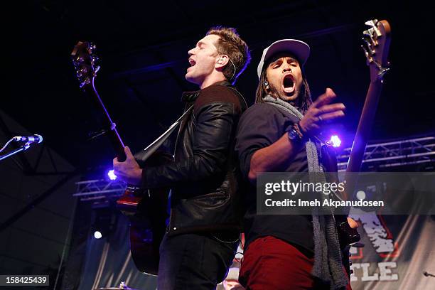 Singer/songwriter Andy Grammer performs onstage at The 3rd Annual Salvation Army Rock The Red Kettle Concert at Nokia Theatre L.A. Live on December...